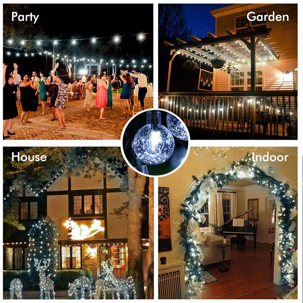 Solar String Light 50 LED Warm White Crystal Ball Solar Fairy String Light for Outdoor Christmas