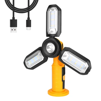 Brightenlux 2022 새로운 디자인 고휘도 접이식 자기 충전식 USB LED 작업 조명 보조베터리 기능 포함