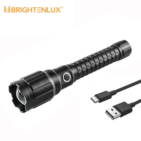 Brightenlux 2022 새로운 최고의 전술 USB COB LED 10000 루멘 고성능 충전식 손전등(전원 은행 포함)