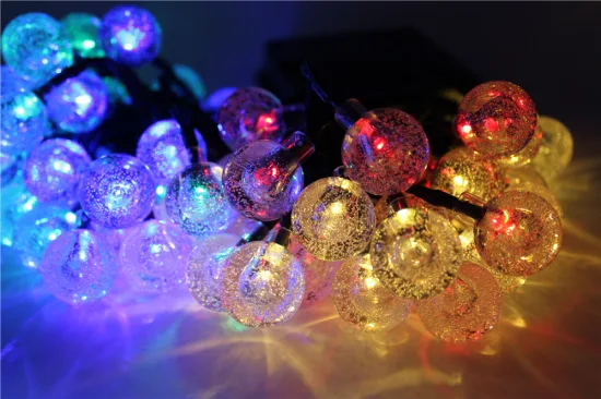 새로운 야외 방수 LED 다채로운 장식 거품 공 요정 크리스마스 XMS 태양 전원 문자열 조명 정원 휴일 장식